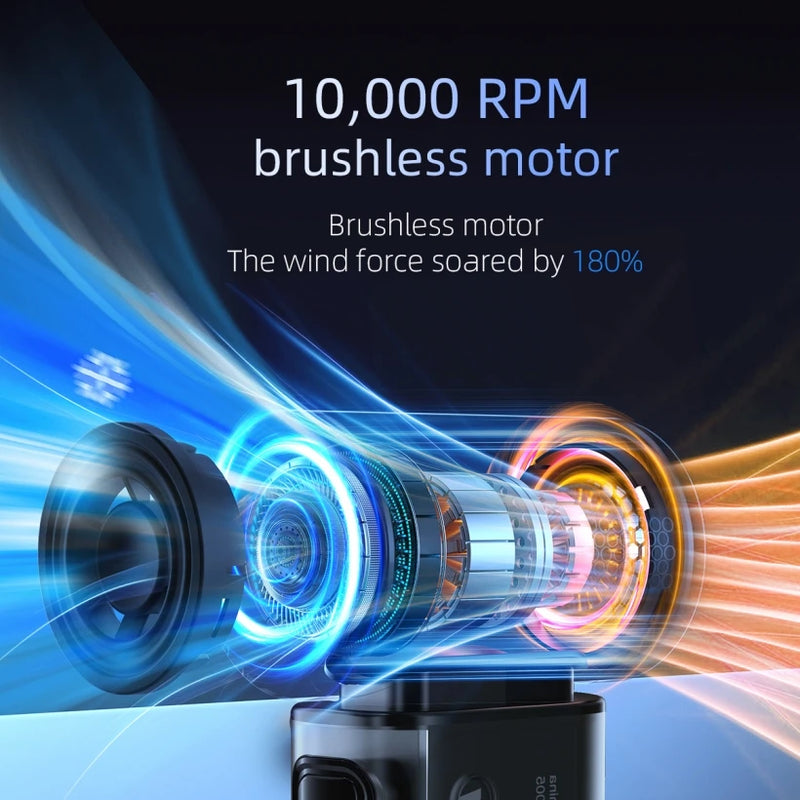 IMYCOO Powerful Handheld Turbo Fan SOS Flashlight High Speed Strong Wind Cool Mini Portable Bladeless Personal Hand Fan for Car