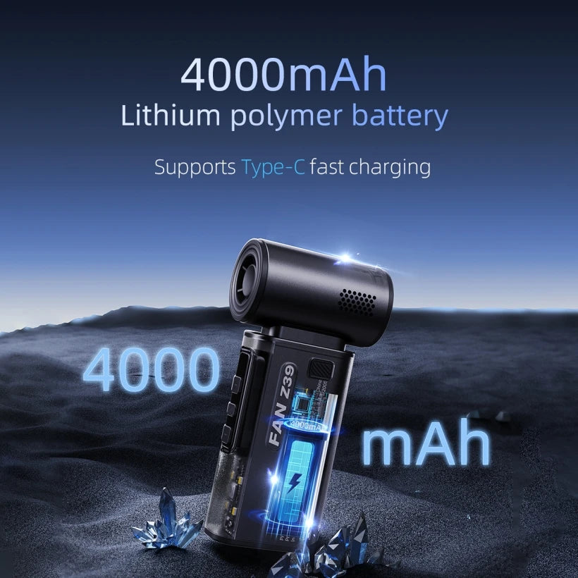 IMYCOO Powerful Handheld Turbo Fan SOS Flashlight High Speed Strong Wind Cool Mini Portable Bladeless Personal Hand Fan for Car